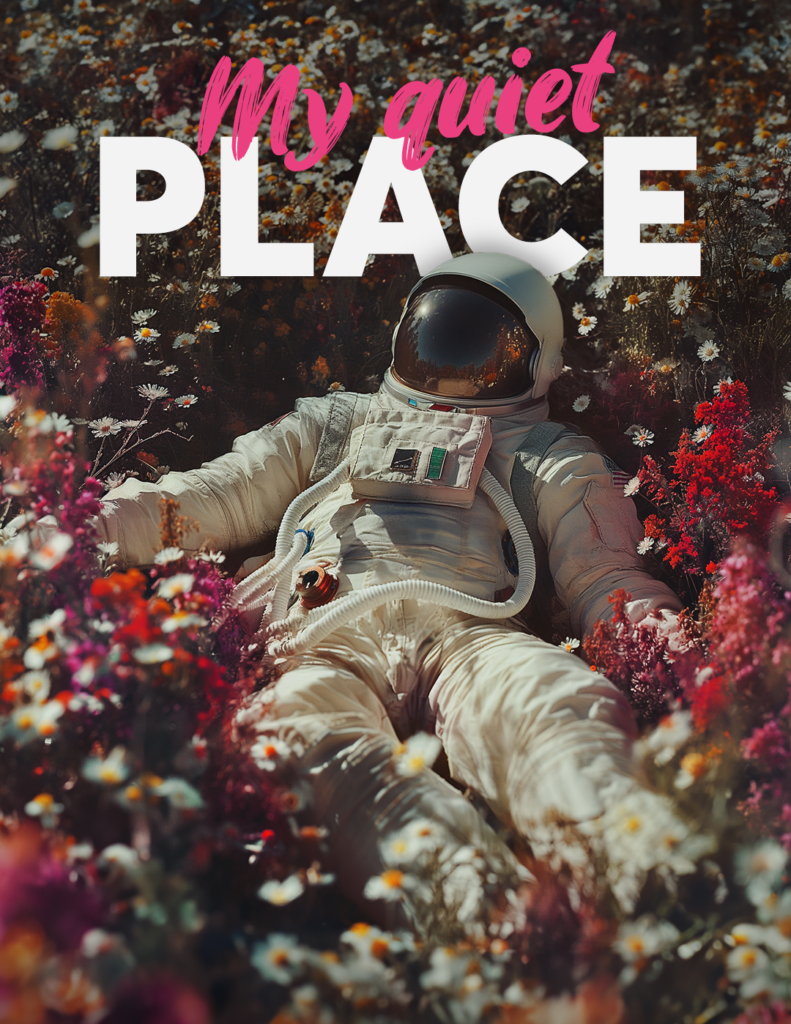 My quiet place Astronaut, Ai generated and designed