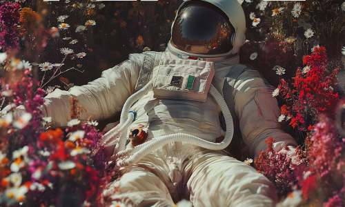 My quiet place Astronaut, Ai generated and designed