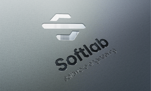SoftLab - Metallic-logo-mockup